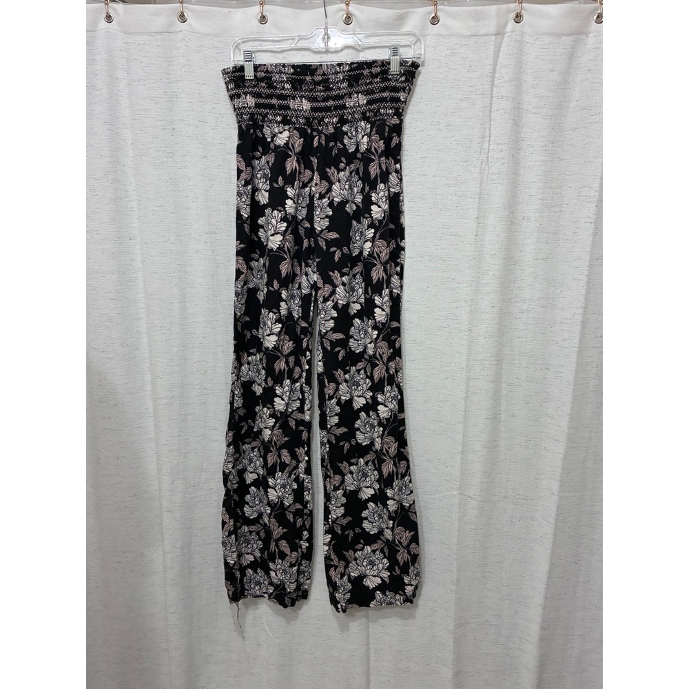 Dahui Hawaii Floral Wide Leg Linen Blend Smocked Waist Lightweight XL